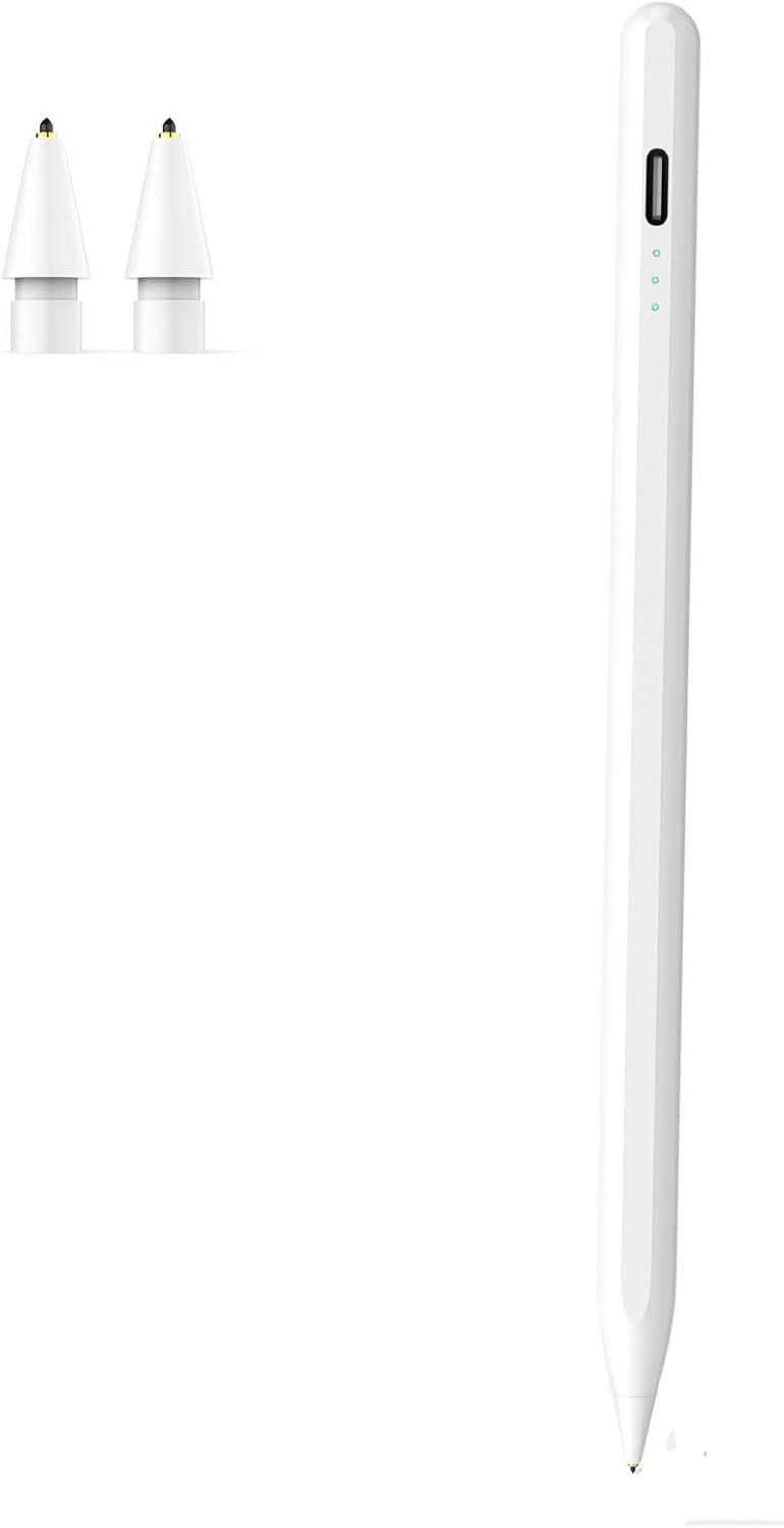 MEKO Ultra-Quiet Pencil for Apple iPad 2018-2026, Long Battery Life Stylus Pen for iPad a16 Compatible with iPad 6th-11th Gen, Pro 12.9/11/13/ M4/ M5, Air 3/4/5/M2/M3, Mini 5-7th Gen, Palm Rejection - Image 1