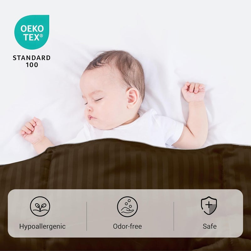 ZPECC Toddler Down Alternative Comforter, 39x47 Hypoallergenic Baby Blanket Quilt, Soft Breathable Lightweight All Season Kids Duvet Insert for Crib Stroller Cot Daycare, Brown - Image 4