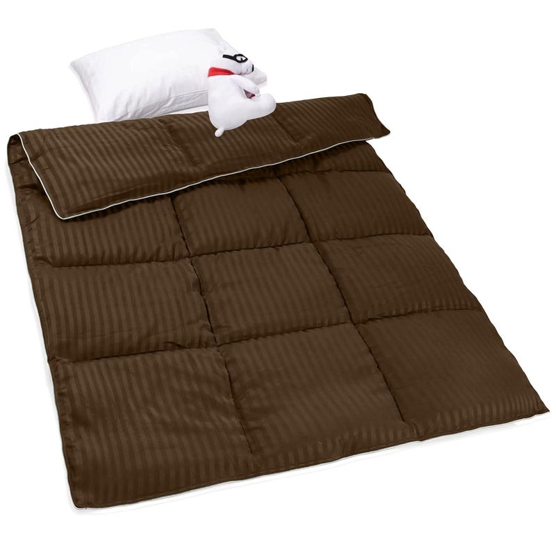ZPECC Toddler Down Alternative Comforter, 39x47 Hypoallergenic Baby Blanket Quilt, Soft Breathable Lightweight All Season Kids Duvet Insert for Crib Stroller Cot Daycare, Brown - Image 1