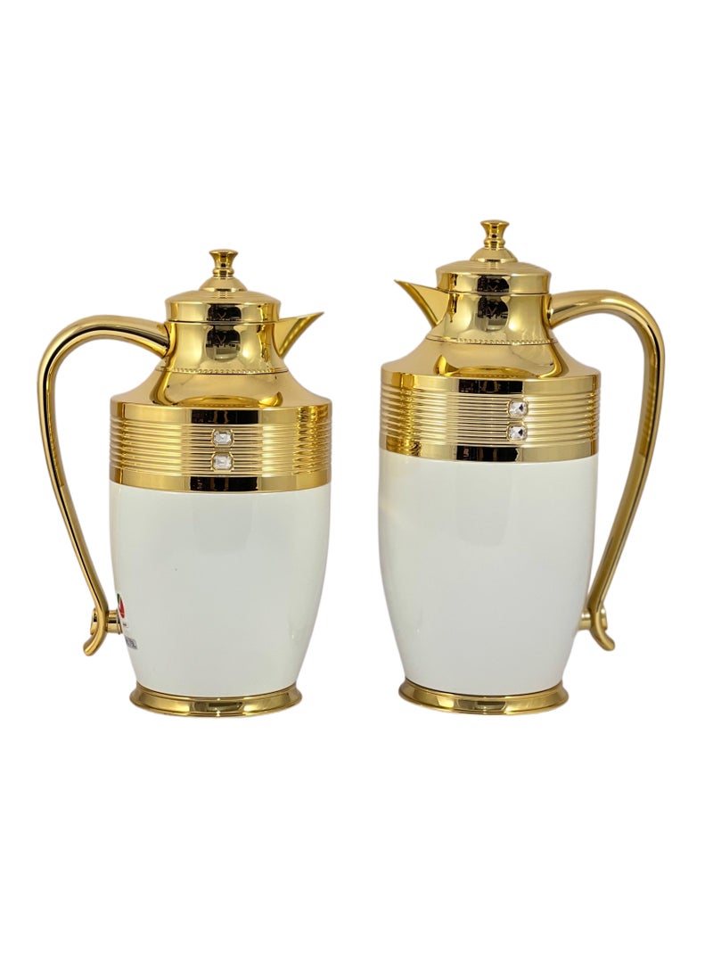 Home Maker 2-Piece Thermal Carafe Set – 0.75L & 1L – Elegant Insulated Coffee & Tea Flask with Inner Glass Lining - Image 1