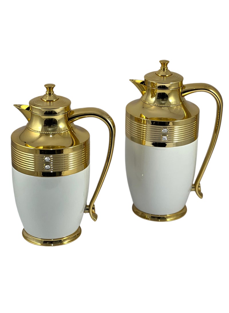 Home Maker 2-Piece Thermal Carafe Set – 0.75L & 1L – Elegant Insulated Coffee & Tea Flask with Inner Glass Lining - Image 2