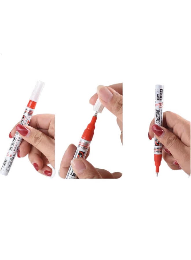 GENVANA Jinwanian 0.7Mm Paint Marker [Shake To Release Air], Black, 4-Pack, Signature Pen, Marker Pen, Highlighter, Check-In Pen, Graffiti Pen, Tire Pen, G-0974 - Image 1