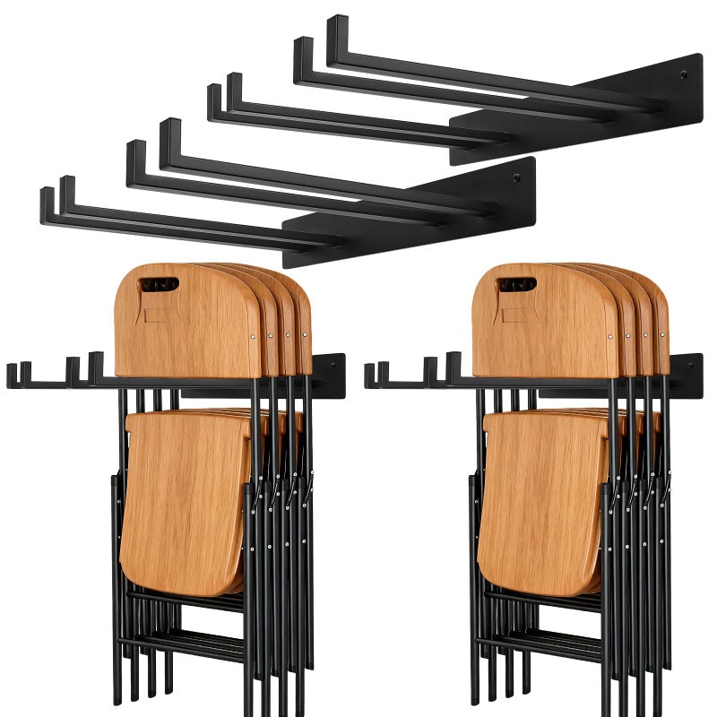 Neiteli 2 Pack Folding Chair Storage Rack,Folding Chair Rack,garage organizer wall mount,tool hangers for garage wall,Holds 240 lbs - Image 1