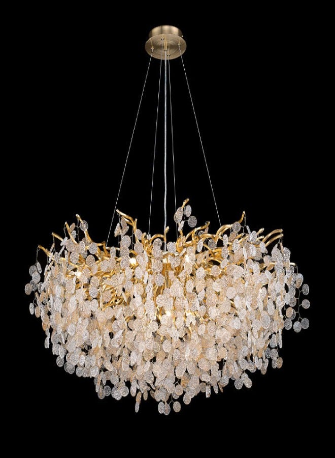 ٍSiera Light Classic circular chandelier lighting, hand-crafted two-color crystal cloud 408