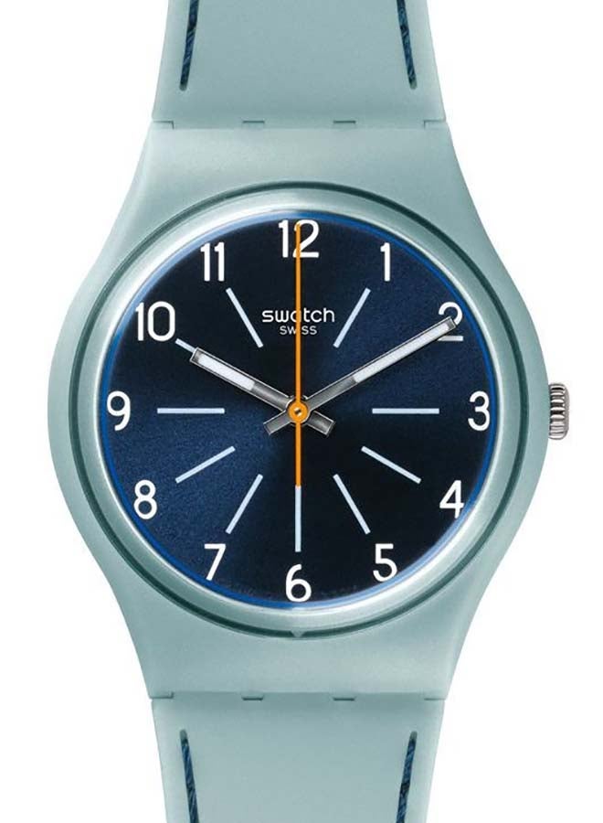 Swatch ساعة يد تناظرية ذات غرز زرقاء للجنسين - Image 2