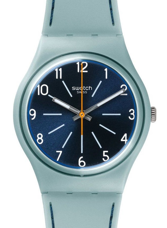 Swatch ساعة يد تناظرية ذات غرز زرقاء للجنسين - Image 1