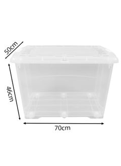 Plastic Storage Box Multipurpose Transparent Plastic Storage Box With Wheels And Lockable Lid 110L Clear/White - pzsku/Z97523FCE6816BEB1039BZ/45/_/1739803966/721ebb67-2385-4b64-a162-dac7f4a75363