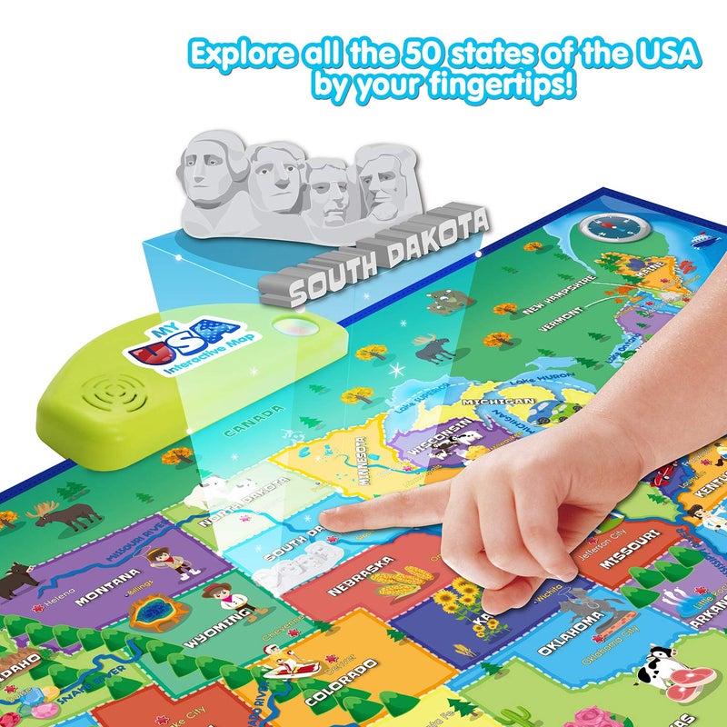 BEST LEARNING i-Poster My USA â€“ Interactive Talking United States Map for Kids Ages 5-12 to Learn States, Capitals & Fun Facts - Image 5