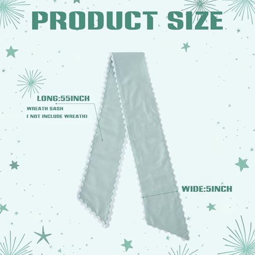 DYSHAYEN Wreath Sash for Front Door,Canvas RIC Rac Trim Wreath Accessories for Yard Doorway Indoor Outdoor Bridal Shower Xmas Home (Blue-White Trim) - Image 3