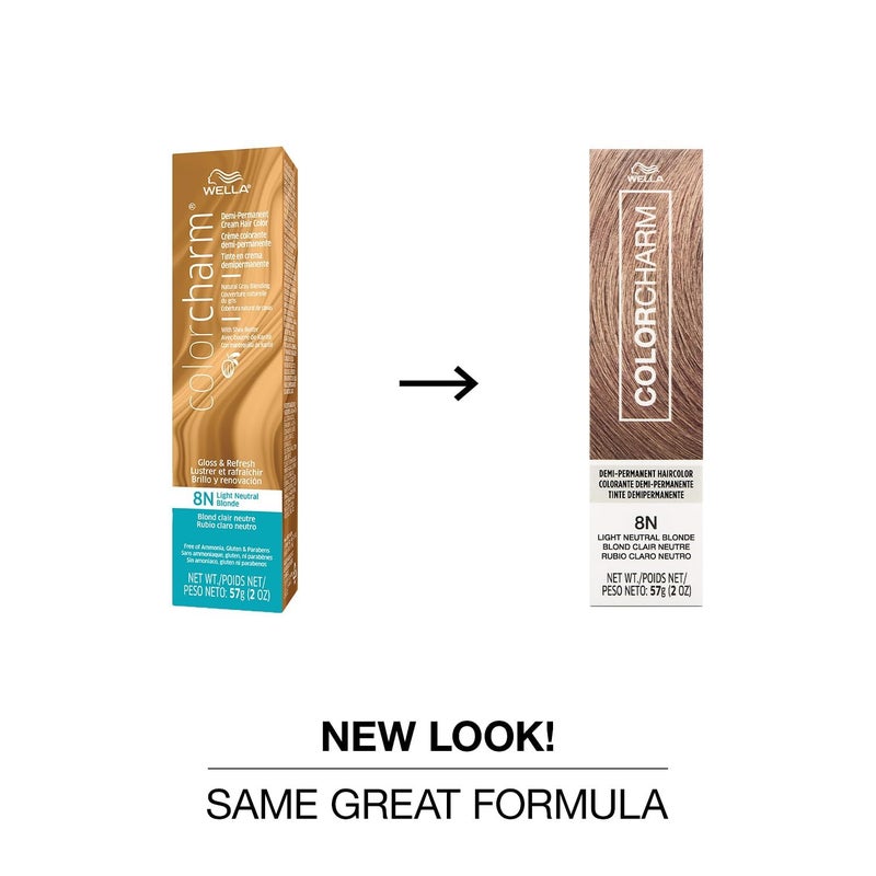 COLORCHARM Demi Permanent Hair Color, 8N Light Neutral Blonde, Gloss, Refresh & Tone, 2 Fl Oz - Image 2