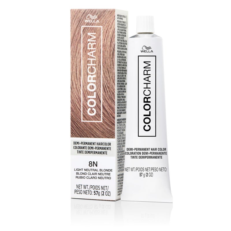 COLORCHARM Demi Permanent Hair Color, 8N Light Neutral Blonde, Gloss, Refresh & Tone, 2 Fl Oz - Image 1