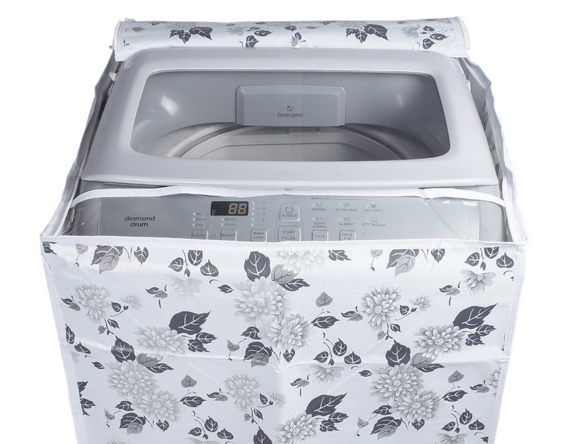 Classic® Top Load Washing Machine Cover Suitable for LG 8 Kg, 8.5 Kg, 9 Kg, 9.5 Kg, 10 Kg (63cmsX63cmsX93cms, Half White & Grey) - Image 2