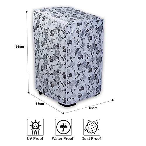 Classic® Top Load Washing Machine Cover Suitable for LG 8 Kg, 8.5 Kg, 9 Kg, 9.5 Kg, 10 Kg (63cmsX63cmsX93cms, Half White & Grey) - Image 4