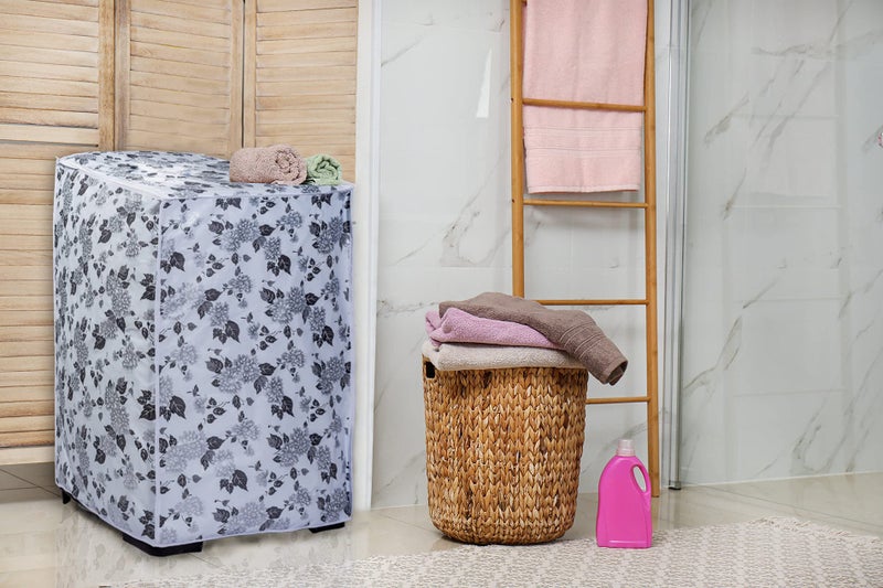 Classic® Top Load Washing Machine Cover Suitable for LG 8 Kg, 8.5 Kg, 9 Kg, 9.5 Kg, 10 Kg (63cmsX63cmsX93cms, Half White & Grey) - Image 3