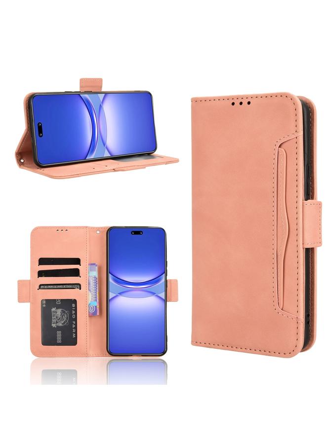 Green Tiger For Huawei nova 12 Skin Feel Calf Texture Card Slots Leather Phone Case(Pink)