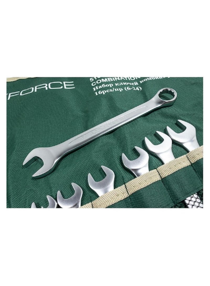 ROCKFORCE Offset Double Ring Spanner Box End Wrench Set 16 Pieces in a Tray - Image 3