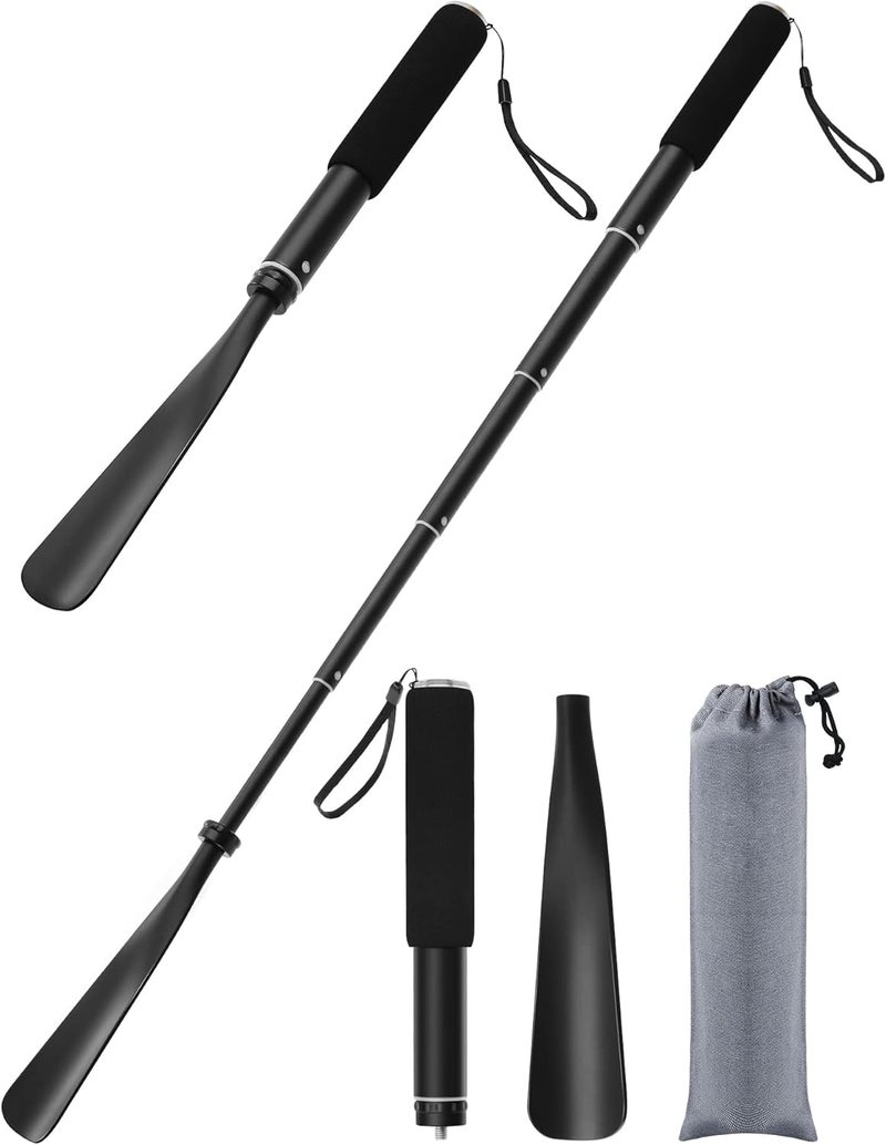 TriPro Shoe Horn Long Handle -15"-37" Telescopic Metal Shoe Horn Adjustable Length, Aluminum Alloy, Portable Long Handled Shoe Horn, Shoe Horn Long Handle For Seniors Men Women Kids - Image 1