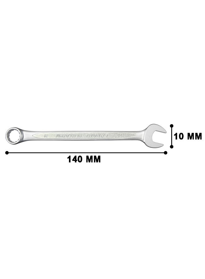 TOTAL TCSPA101 10mm Combination Spanner, Double End Open & Ring Spanner, Chrome Vanadium Steel Wrench, 140mm Hand Tool, Corrosion Resistant Combination Wrench for Automotive, Mechanical, Workshop & Home Repair - Image 3