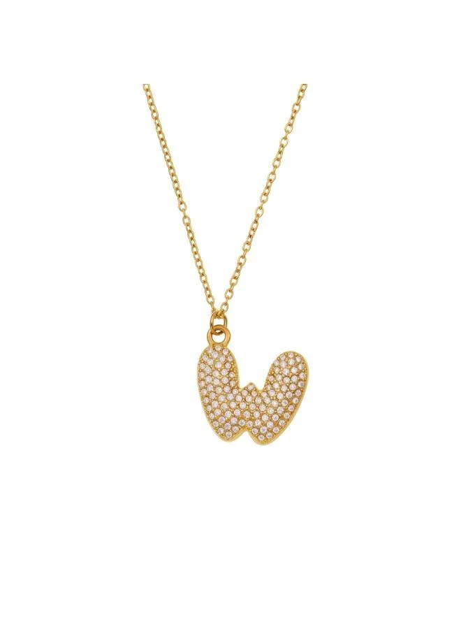 Rovaux Letter W Bubble Initial Necklace