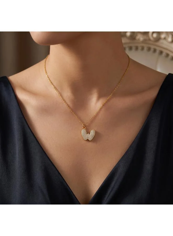 Rovaux Letter W Bubble Initial Necklace