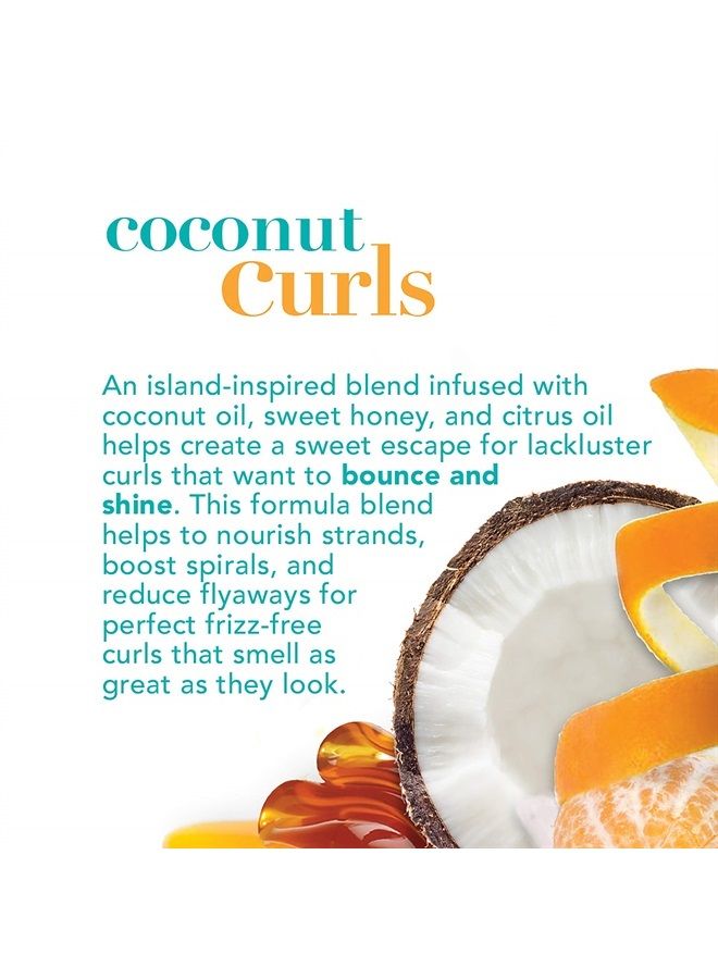 Ogx Quenching + Coconut Curls Frizz-Defying Curl Styling Milk, Nourishing Leave-In Hair Treatment with Coconut Oil, Citrus Oil & Honey, Paraben-Free and Sulfated-Surfactants Free, 6 fl oz  - Image 5