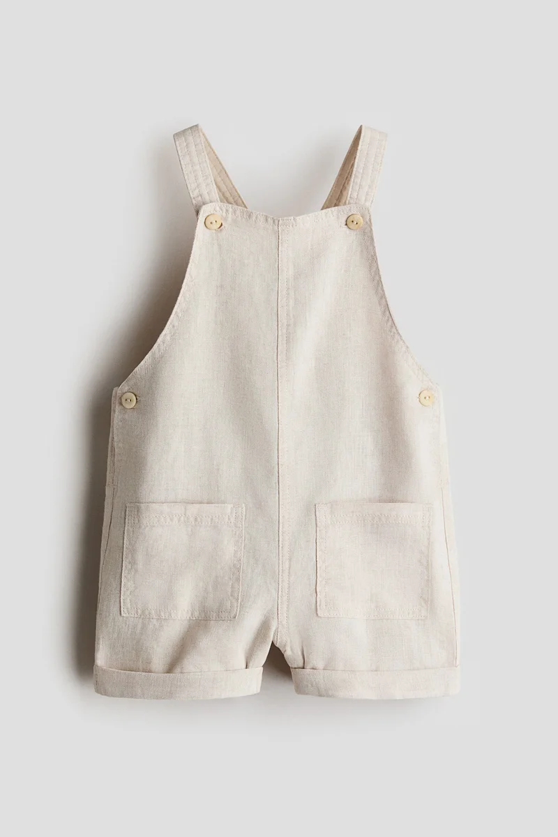 H&M Linen dungaree shorts