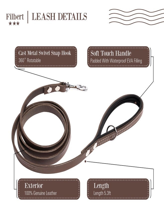 Filbert Genuine Leather Dog Leash, Strong Leather Leash for Small, Medium, Large Breed Dogs, 5.3ft, Soft and Comfortable, Durable, Heavy Duty, Brown - Image 3