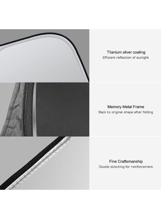 142 * 80CM Foldable Car Windshield Sunshade Front Windshield Reflective Sunshad With Storage Pouch Car Front Window For Top Blocks UV Rays And Sun Heat Protection Keeps - Image 3