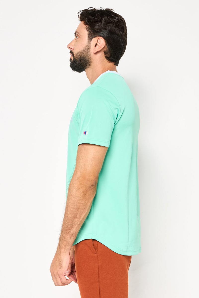 Champion تي شيرت رياضي للرجال بأكمام قصيرة مناسب في الهواء الطلق، أخضر - Image 3