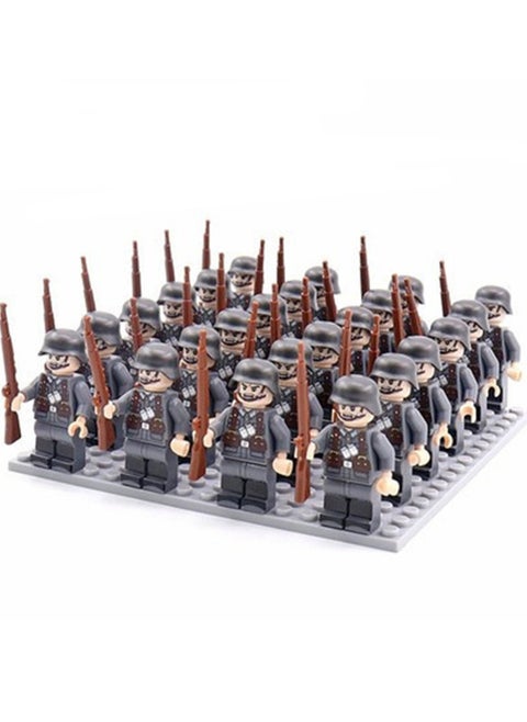 Army Block Toy Set 24 Pieces Small Particle Assembly Toys (National Army Square)