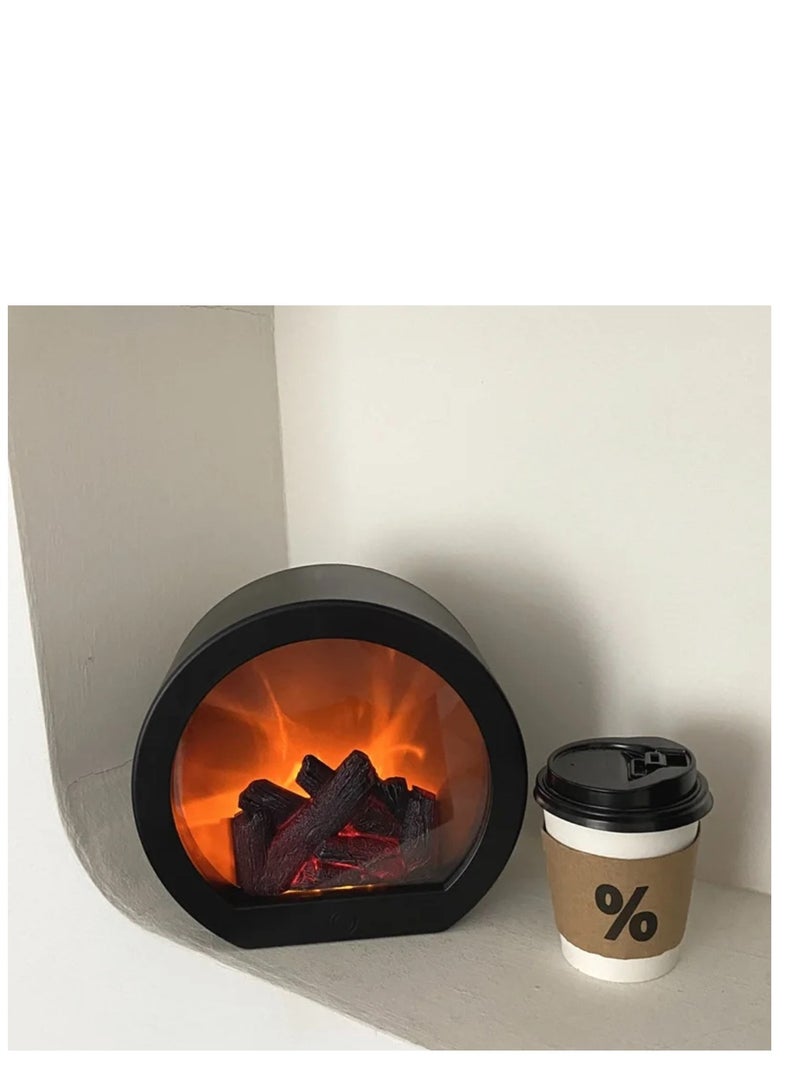 BLUE CORAL LED Flame Lantern Lamp Simulation Flame Fireplace Night Light Flameless Light USB Battery Powered Decor Courtyard Living Room Decoration  - Image 3