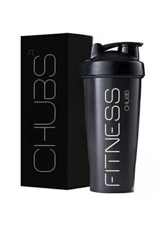 Chubs Fitness Series Protein Shaker Bottle, 100% Leak Proof Guarantee, Gym Bottle For Protein Shake/Sipper Bottle Pre Workout Bcaas, Bpa Free Material With Plastic Ball (Black, 700Ml, Pack Of 1)  - Image 1