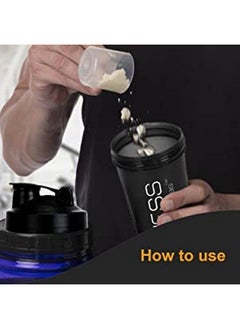Chubs Fitness Series Protein Shaker Bottle, 100% Leak Proof Guarantee, Gym Bottle For Protein Shake/Sipper Bottle Pre Workout Bcaas, Bpa Free Material With Plastic Ball (Black, 700Ml, Pack Of 1)  - Image 3