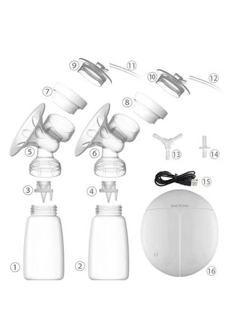 Real Bubee 2-Piece Portable Double Electric Breastfeeding Breast Pump With Baby Bottles - Image 2