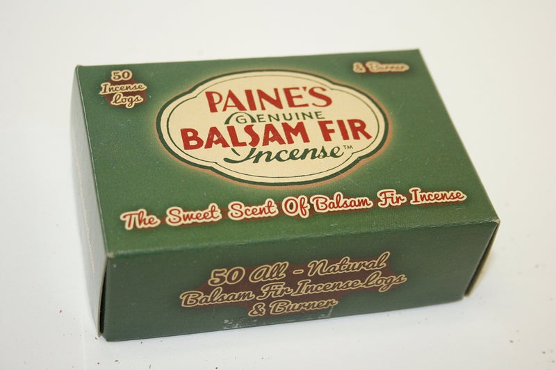 Paine's Incense & Burner Comes with 50 Balsam Fir Logs to Burn Wood Holder Lodge Style - Image 1