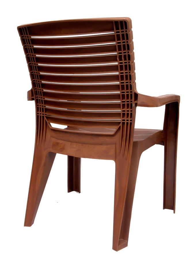 ANMOL Plastic Moulded Fortuner High Back Chair with Heavy Structure Build for Home, Garden, Office, Outdoor Brown (Heavy Sturdy Structure Matt Pattern) Pack of (1) - Image 2