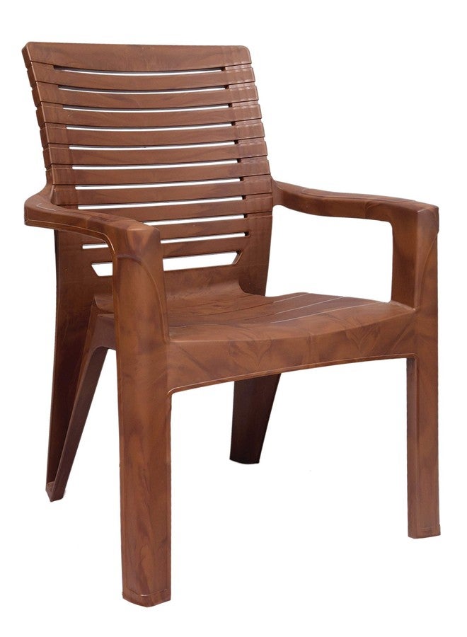 ANMOL Plastic Moulded Fortuner High Back Chair with Heavy Structure Build for Home, Garden, Office, Outdoor Brown (Heavy Sturdy Structure Matt Pattern) Pack of (1) - Image 1