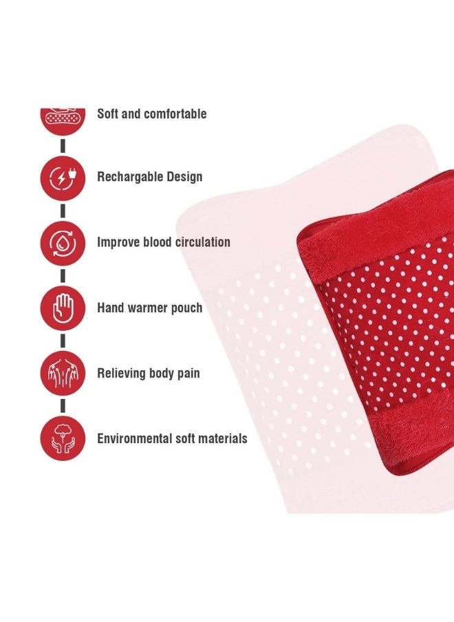 Lifenpure - electric rechargeable heating water bags for pain relief warming hand and relieve muscle aches and back pains red - Image 1