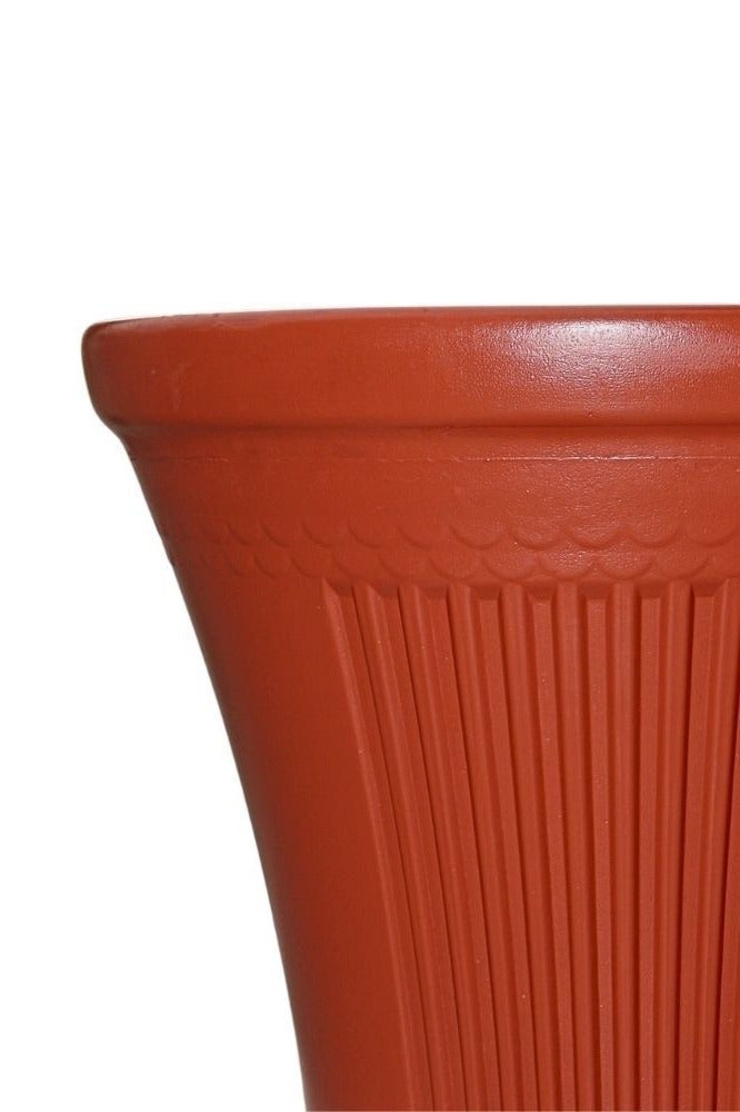 إس إن إتش vوعاء زهور بلاستيكي متين - حاويات نباتات داخلية وخارجية مزخرفة، مثالي للاستخدام في البستنة والحضانة، مقاس 18 بوصة - لون بني - Image 3