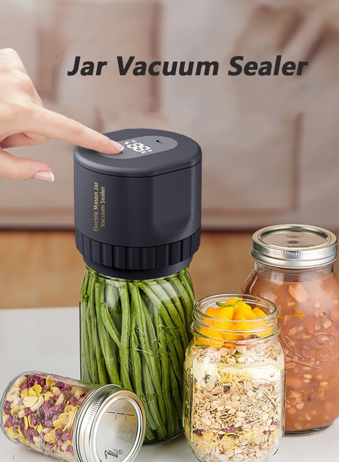 NIBEMINENT Electric Jar Vacuum Sealer, Portable Vacuum Sealing Device, Jar Lid Sealer, Electric Jar Sealing Machine, Air Removal for Jars, Time-Saving, Electric Food Preserver With 10 Jar Lids  - Image 2