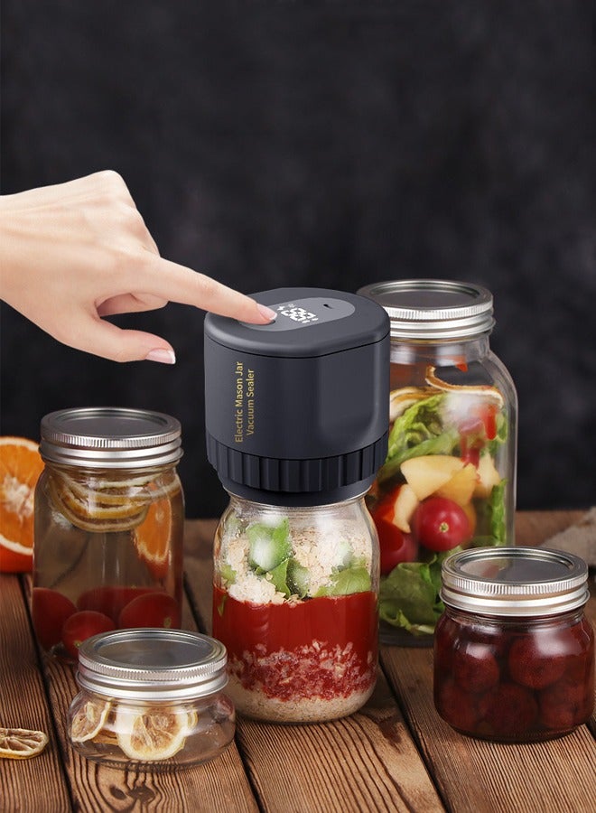 NIBEMINENT Electric Jar Vacuum Sealer, Portable Vacuum Sealing Device, Jar Lid Sealer, Electric Jar Sealing Machine, Air Removal for Jars, Time-Saving, Electric Food Preserver With 10 Jar Lids  - Image 3