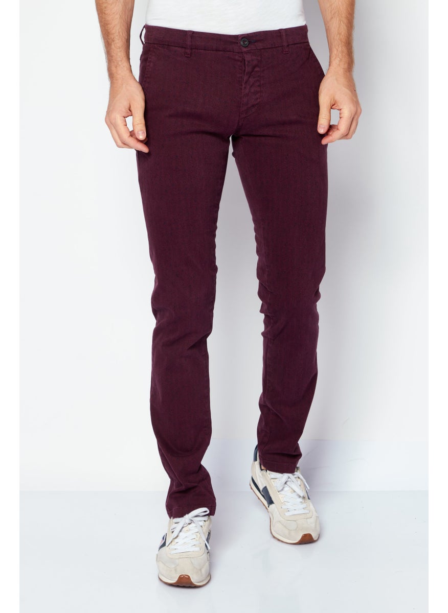 TRUSSARDI JEANS Men Regular Fit Solid Pant, Maroon  - Image 1