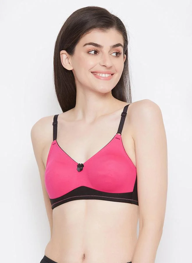 كلوفيا Pink Non-Padded Non-Wired Full Coverage T-Shirt Bra