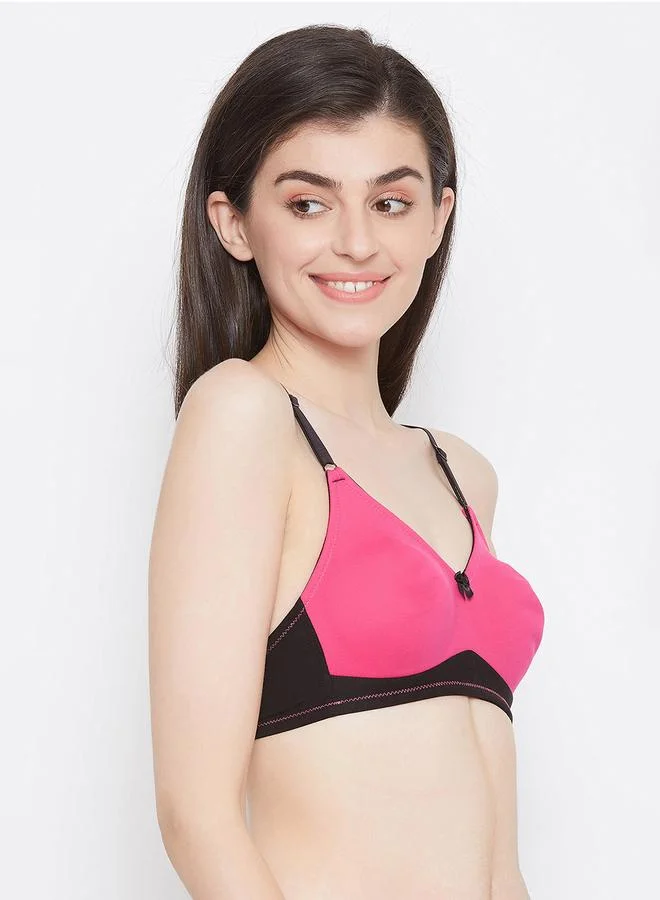 كلوفيا Pink Non-Padded Non-Wired Full Coverage T-Shirt Bra