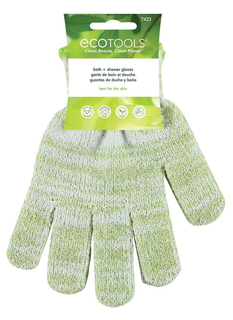 Eco Tools EcoTools Exfoliating Shower Gloves - Green  - Image 2