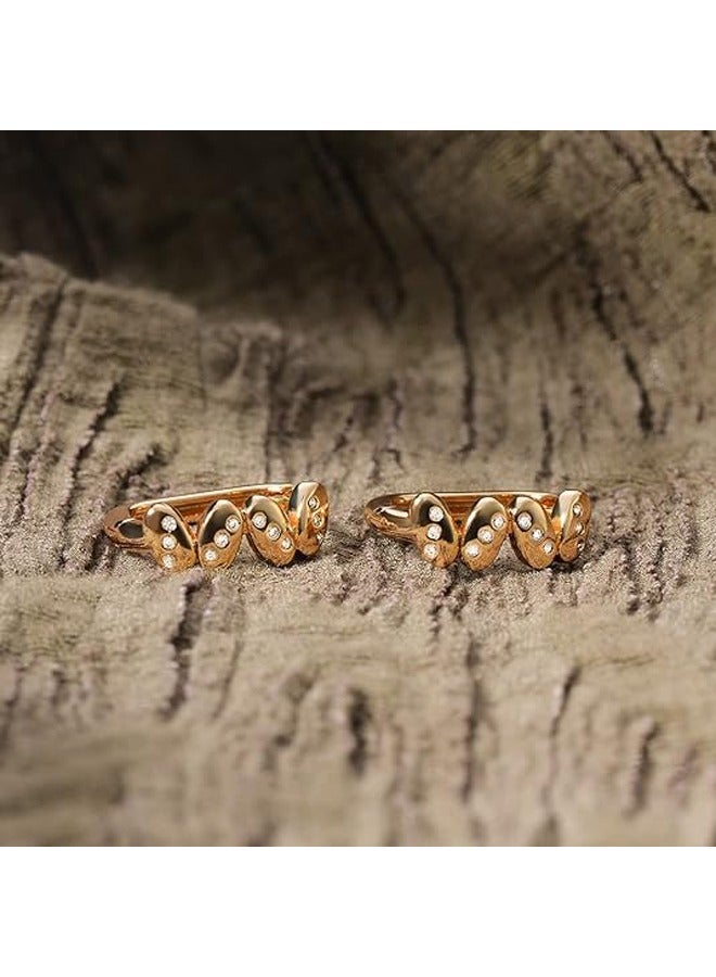 Mevecco Women Huggie Hoop Earrings Gold Ear Stud Cuff 14K Gold Filled Small Boho Beach Simple Delicate Handmade Hypoallergenic Jewelry Gift - Image 5