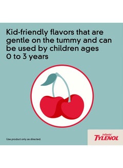 TYLENOL Infants' Liquid Medicine with Acetaminophen Pain With Fever Relief DyeFree fl, Red, Cherry, 2 Fl Oz  - Image 5