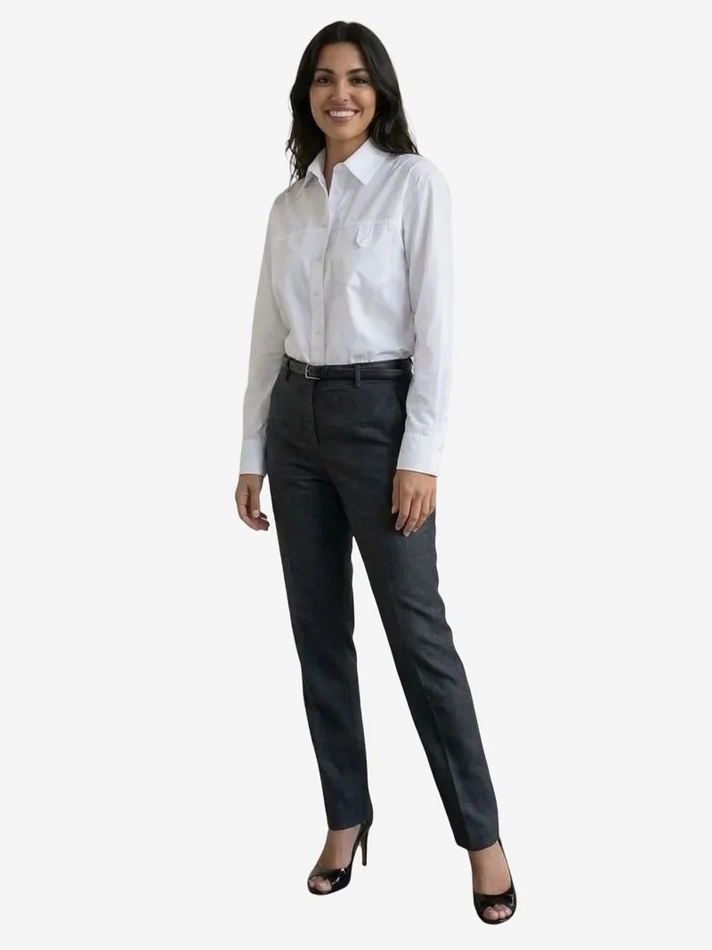 My Fashion White MY FASHION Long Cotton Textured Shirt for Women | Best Price UAE