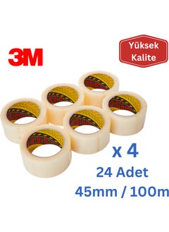 3M 371 Transparent Duct Tape 45mm x 100m 24 Pieces  - Image 1