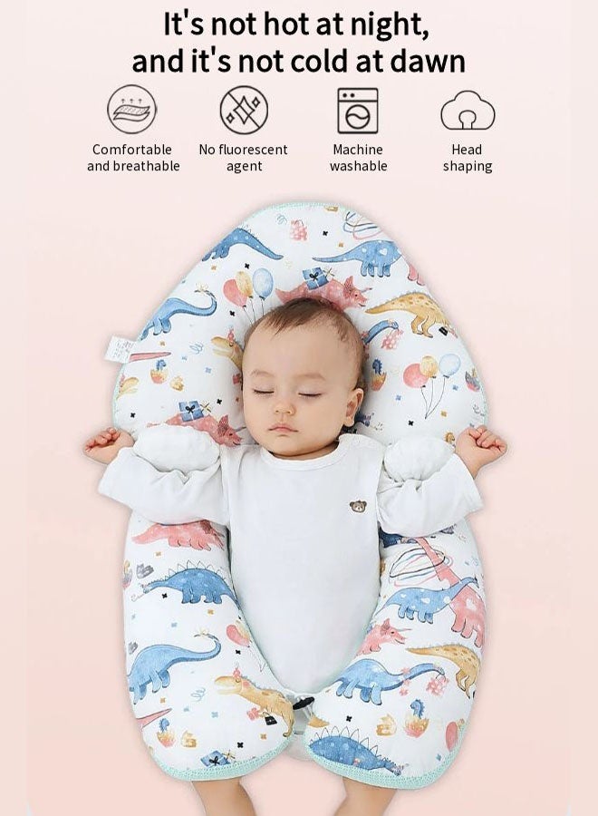 Vixplorn Baby Head Shaping Pillow, Baby and Toddler Bedding, Baby Memory Foam Pillow with Breathable Washable Protector, Suitable for 0-36 Months, Adjustable Height, with 2 Removable Fixing Columns - Image 4